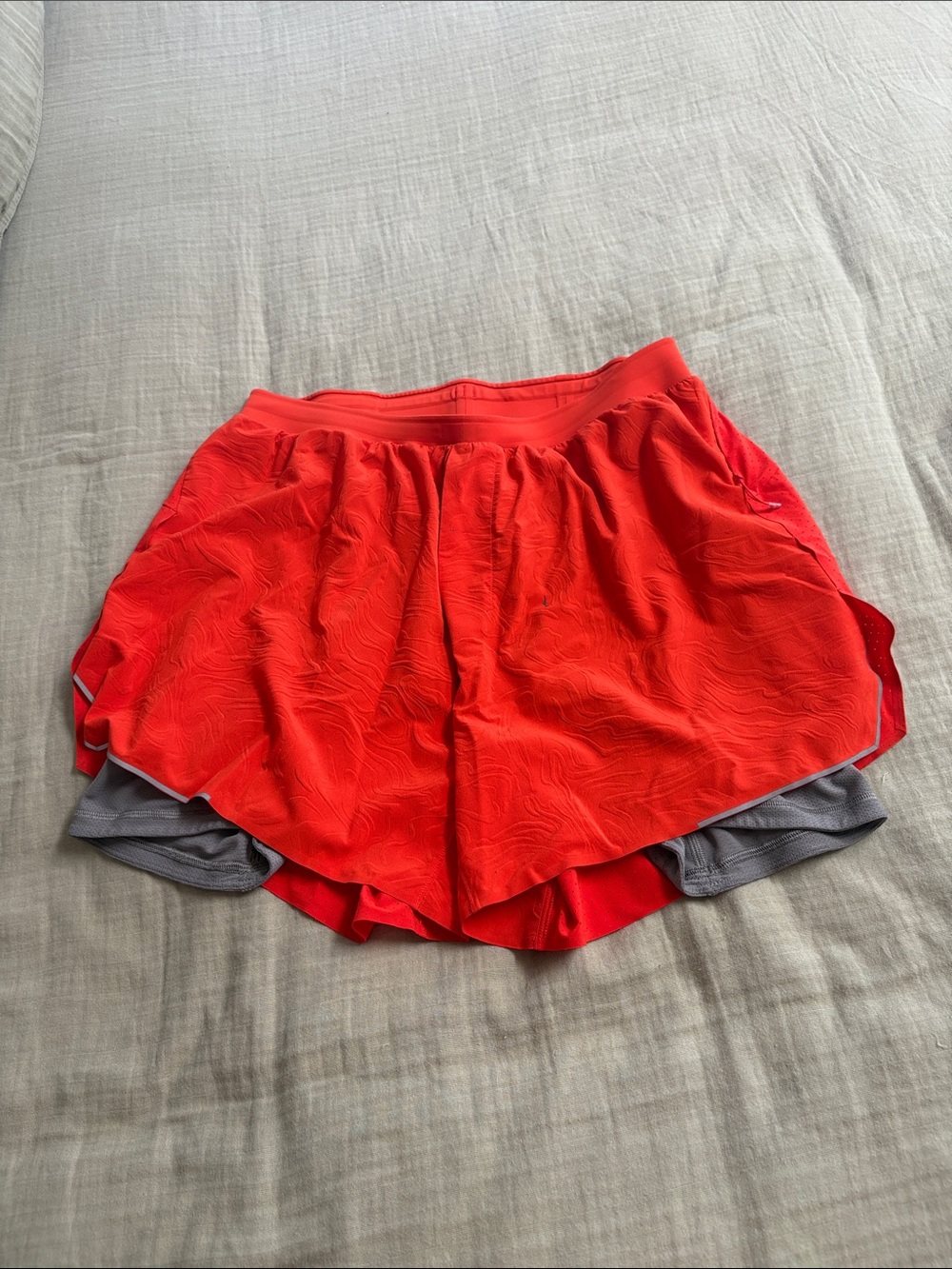 Men’s Lululemon  Red Layered Athletic Shorts